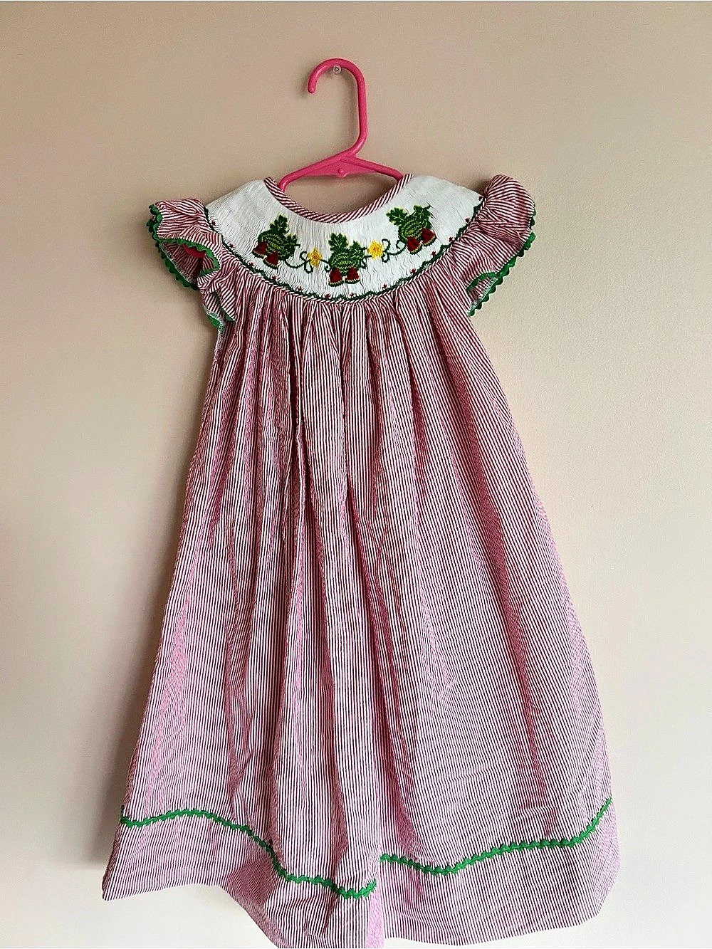 Molly Poppy Girls Embroidered Striped Dress